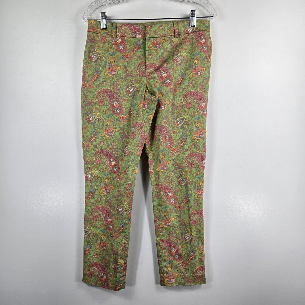 Lauren Ralph Lauren Petite Women's Size 6P Green Paisley Pants‎